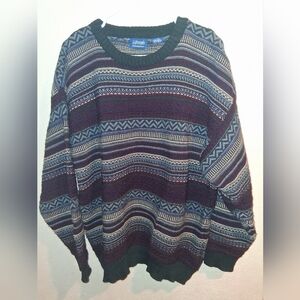Lifestyle Munsingwear Vintage 90's Earth Tone 3D Knit Grandpa XL
